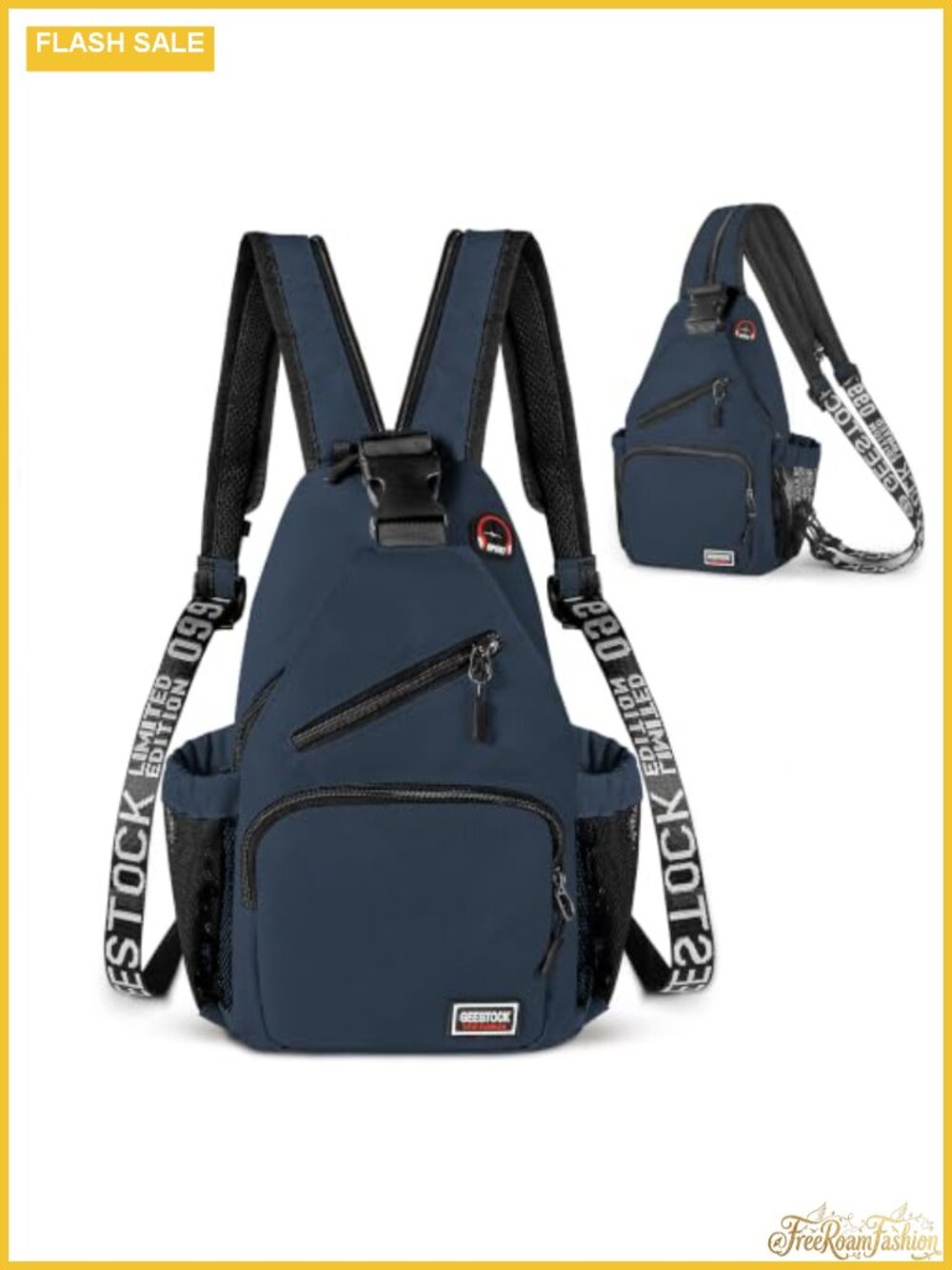 Convertible Sling Backpack Crossbody Bag Water-Resistant Oxford Daypack